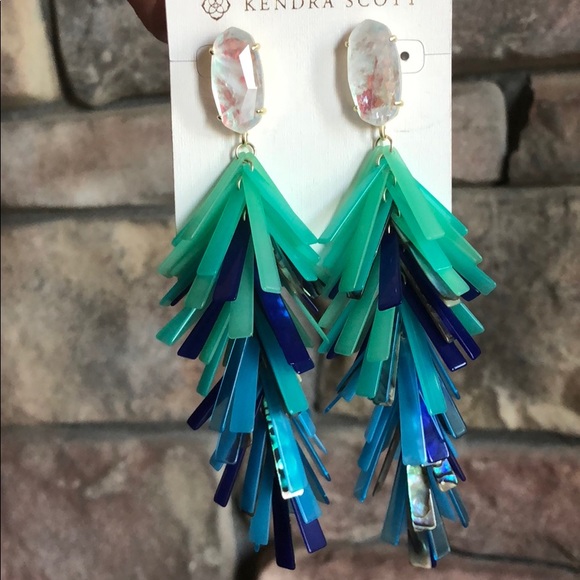 Kendra Scott Jewelry - Kendra Scott Earrings Justyne abalone blue green